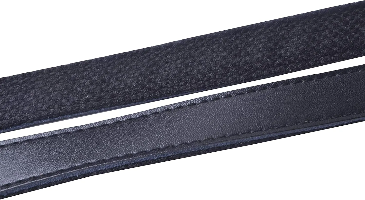 Wento Pair 24'' Genuine Leather Purses Straps,Lobster Hook Inner Size 0.3'',Real Leather Sewing Canvas Backing Bag Handles,Replacement Purse Straps,Handbag Bag Wallet Straps WT0301 (Black)…