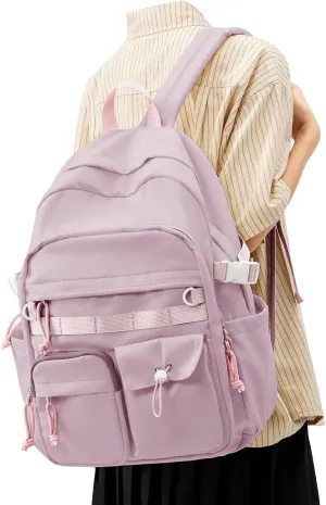 weradar Aesthetic College Backpack Women,Students Casual Travel Daypacks,High School Bookbags For Teen Girls,Cute School Backpack With Lots of Pockets(purple)