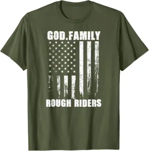 West Side Rough Riders God. Family. Vintage USA Flag T-Shirt