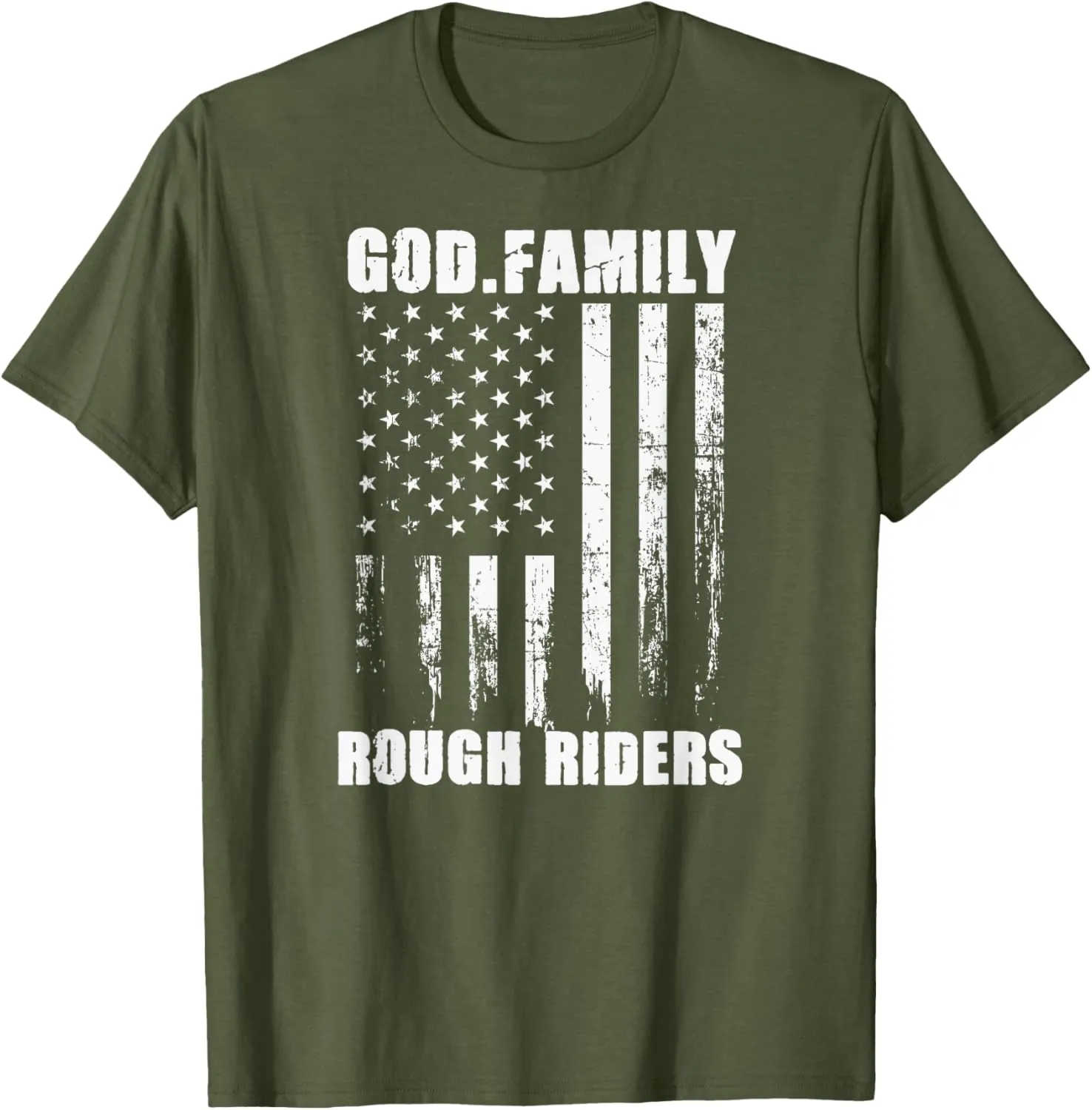 West Side Rough Riders God. Family. Vintage USA Flag T-Shirt