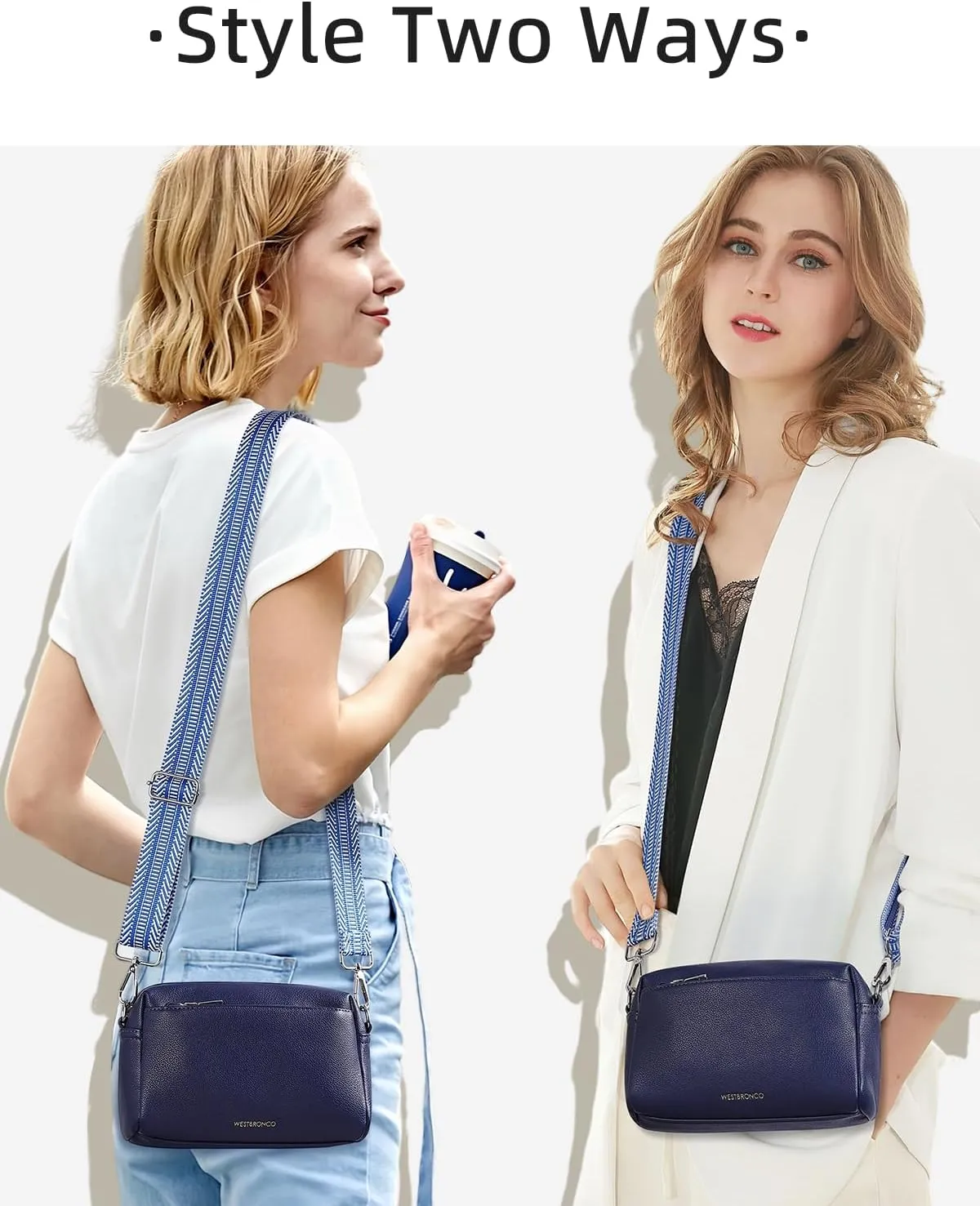 WESTBRONCO Small Crossbody Bags for Women, Shoulder Handbags, Satchel Purse with Adjustable Strap