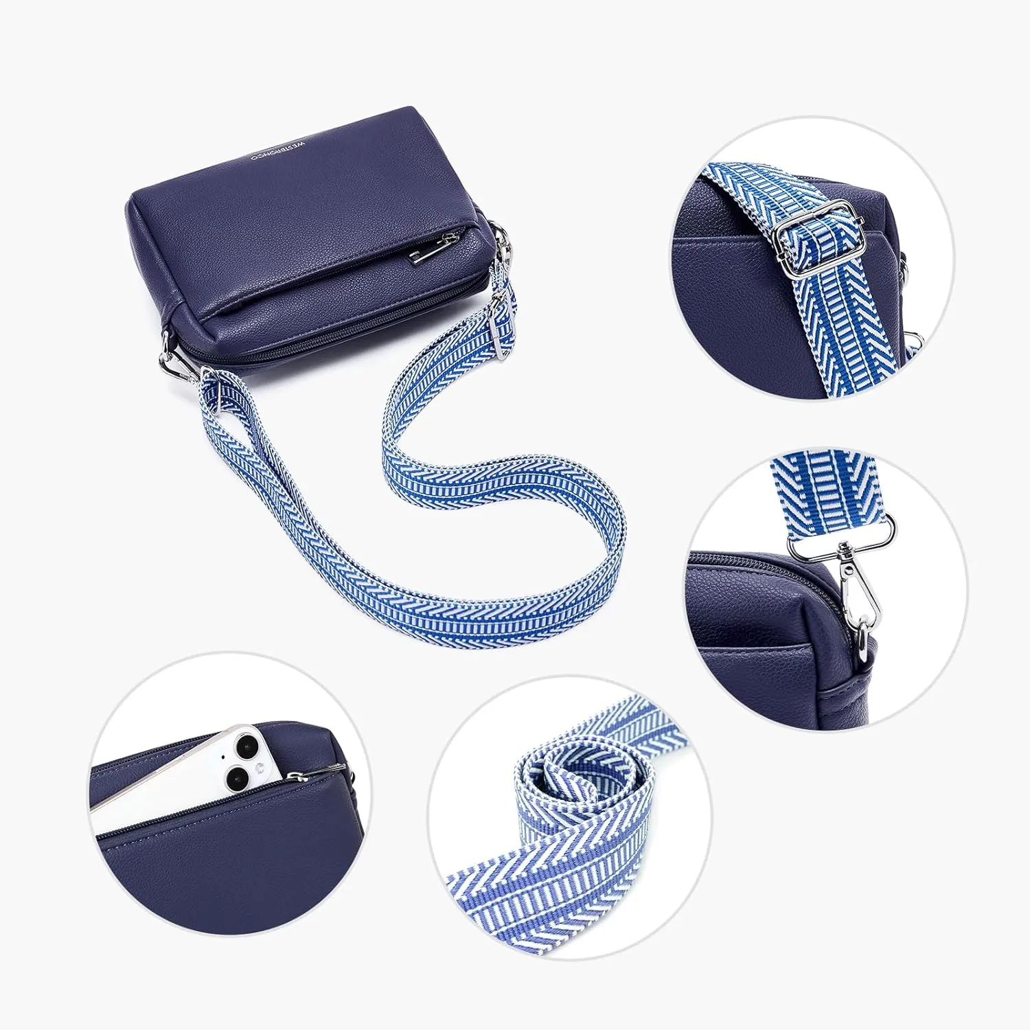 WESTBRONCO Small Crossbody Bags for Women, Shoulder Handbags, Satchel Purse with Adjustable Strap