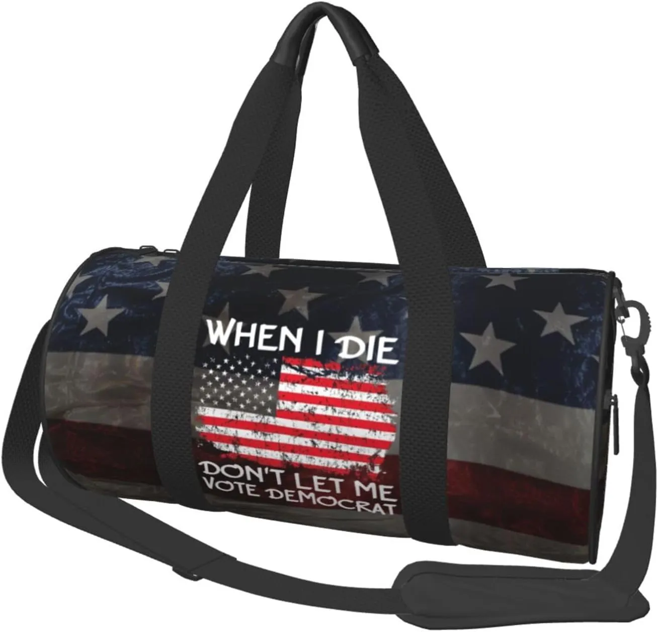 When I Die Don'T Let Me Vote Democrat Duffel Bag Gym Bag Travel Sports Tote Large Foldable Beach Swim Yoga2