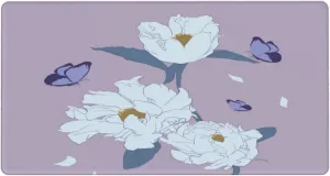 White Peony Non-Slip Desk Pad,Mouse Pad,Waterproof PVC Desk Table Protector, Easy Clean Laptop Desk Writing Mat for Office Work/Home/Decor