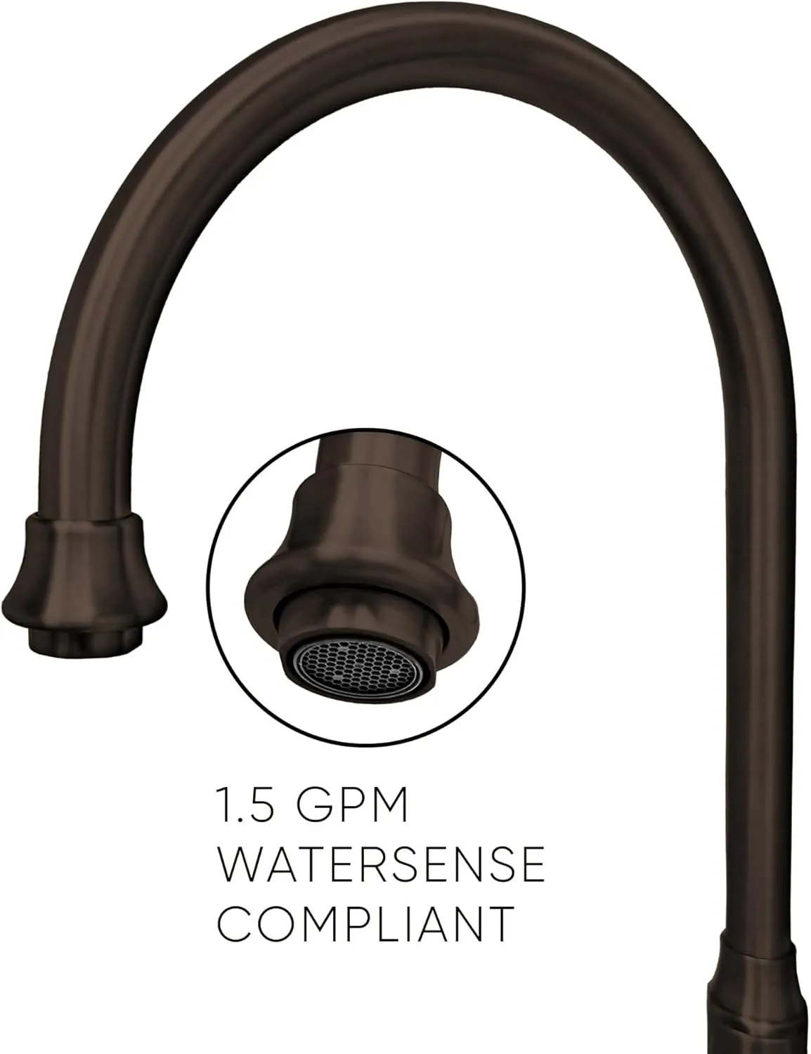 Whitehaus Kitchen Faucet; Brass Construction, Gooseneck, Cross Handles, Side Spray; Rubbed Bronze
