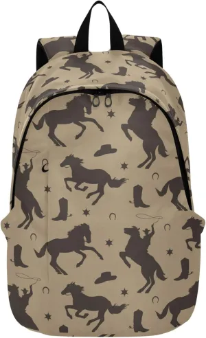 Wild West Cowboy Laptop Backpack Travel Hiking Camping Work Computer Back Packs Book Bags for Women Men