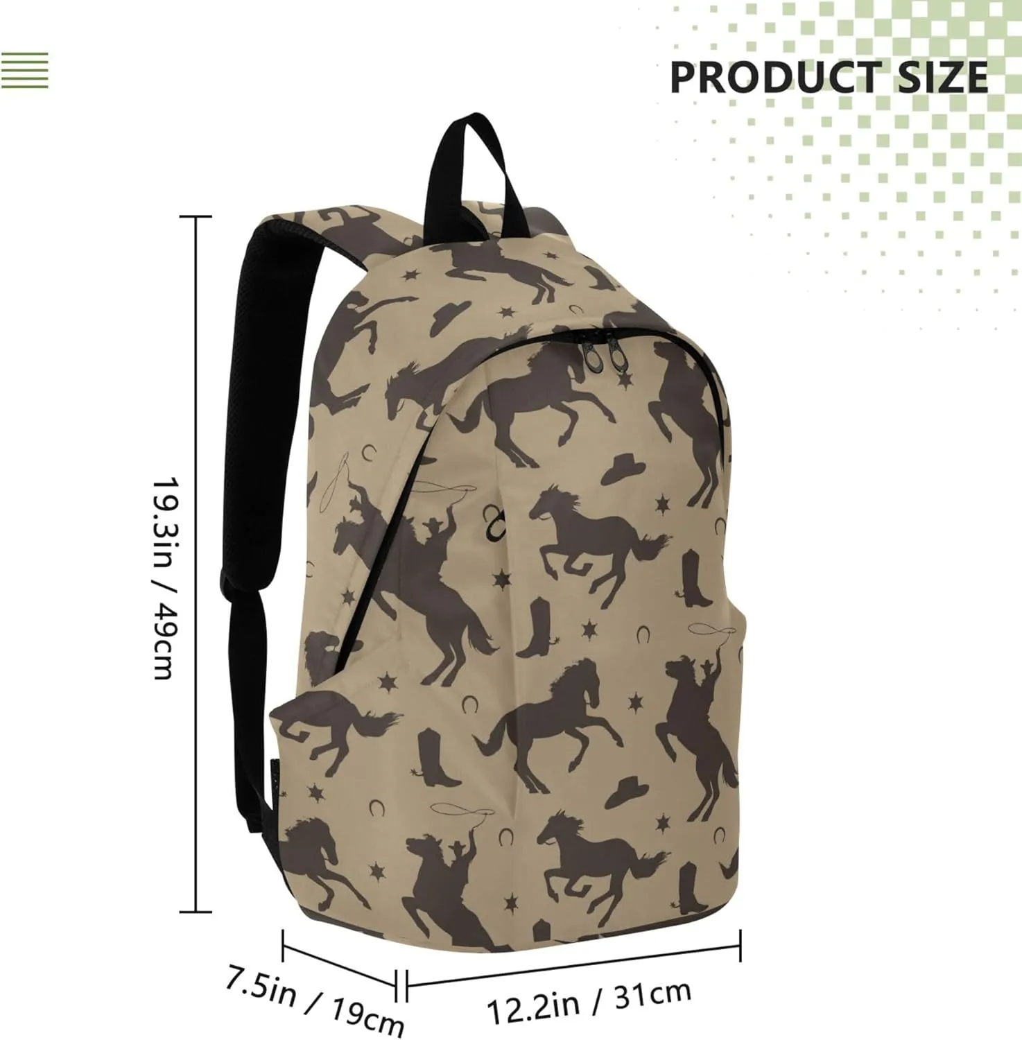 Wild West Cowboy Laptop Backpack Travel Hiking Camping Work Computer Back Packs Book Bags for Women Men