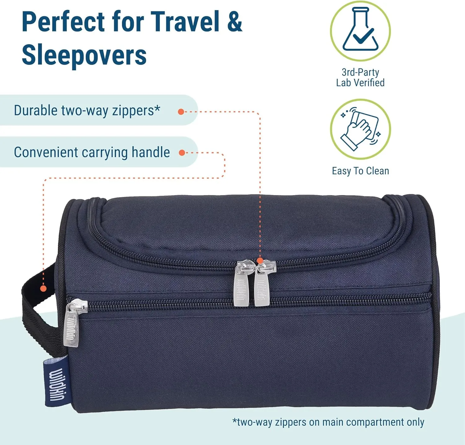 Wildkin Toiletry Bag for Boys and Girls, Stay Organized on the Go with Our Spacious and Multifunctional Toiletry Bags, Ideal for School, Weekend, or Overnight Travel