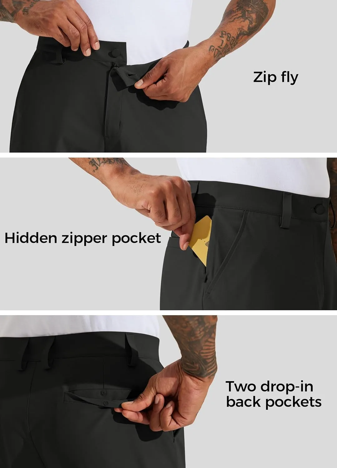 Willit Men's Golf Shorts Stretch Work Dress Shorts Quick Dry Hiking Athletic Casual Shorts with Pockets 10"
