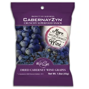 Wine RayZyn® CabernayZyn® | Nature's Most Antioxidant-Rich Superfood for a Healthy Heart and Life | Made from Dried California Cabernet Wine Raisins®| Alcohol-Free with the Health Benefits of a Glass of Wine | Healthy Raisin (Pack of 12)