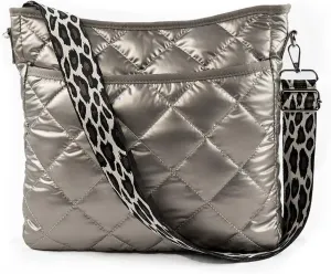 WiseBoy Quilted Crossbody Bag, Puffy Crossbody Purses with Wide Strap, Cotton Quilted Shoulder Bags for Women