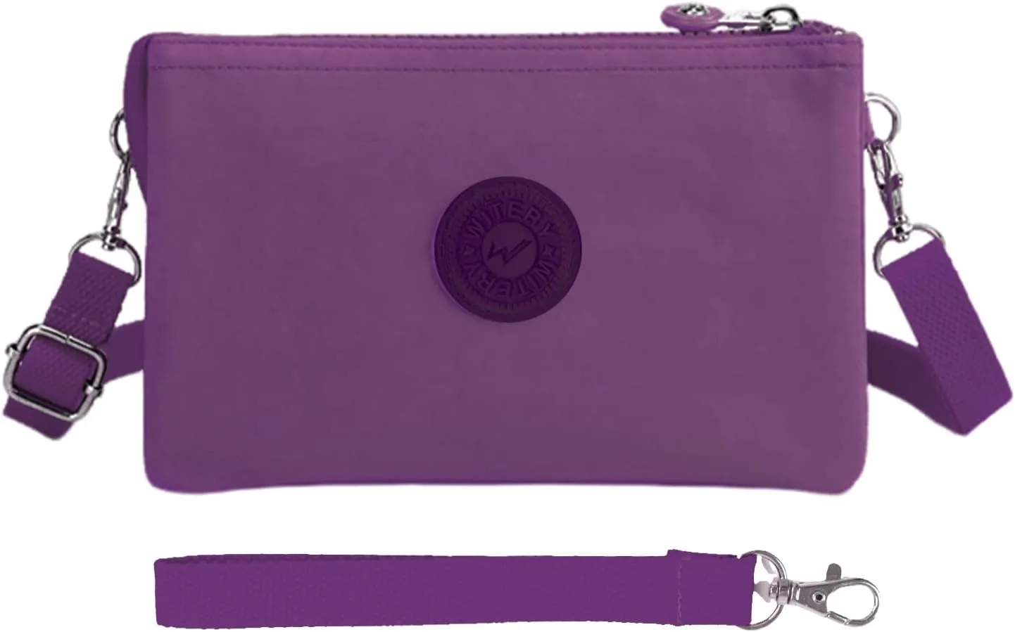 WITERY Wristlet Purse for Women - Waterproof Nylon Multi Pocket Small Clutch Purse with Shoulder and Wrist Straps