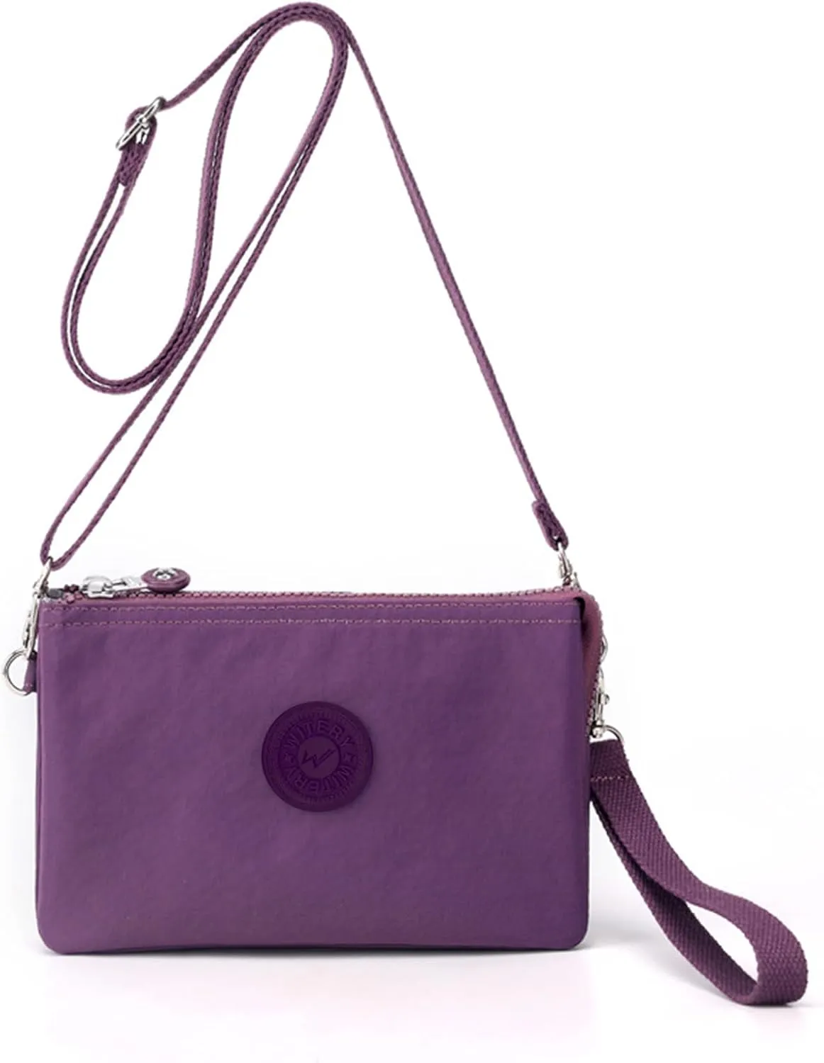 WITERY Wristlet Purse for Women - Waterproof Nylon Multi Pocket Small Clutch Purse with Shoulder and Wrist Straps