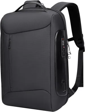 WITZMAN Anti-theft Business Laptop Backpack for Men with USB Charging Port Smart Work Backpack 15.6 Inch Laptop(BN008 Black)