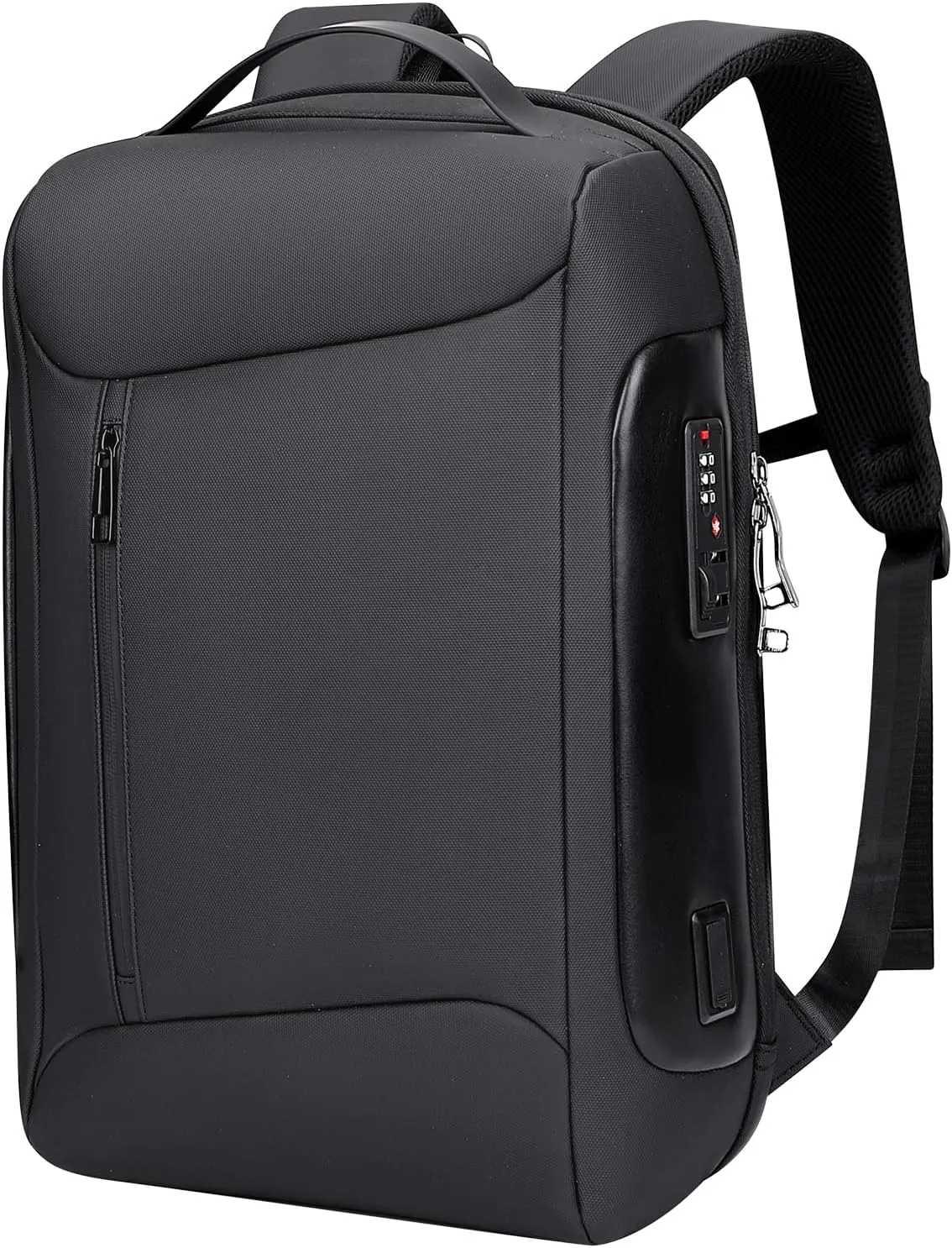 WITZMAN Anti-theft Business Laptop Backpack for Men with USB Charging Port Smart Work Backpack 15.6 Inch Laptop(BN008 Black)