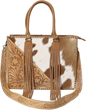 Women Natural Cowhide Leather Hand Bag With Adjustable Detachable Strap | Leather Handbag | Purse | Side Sling Bag