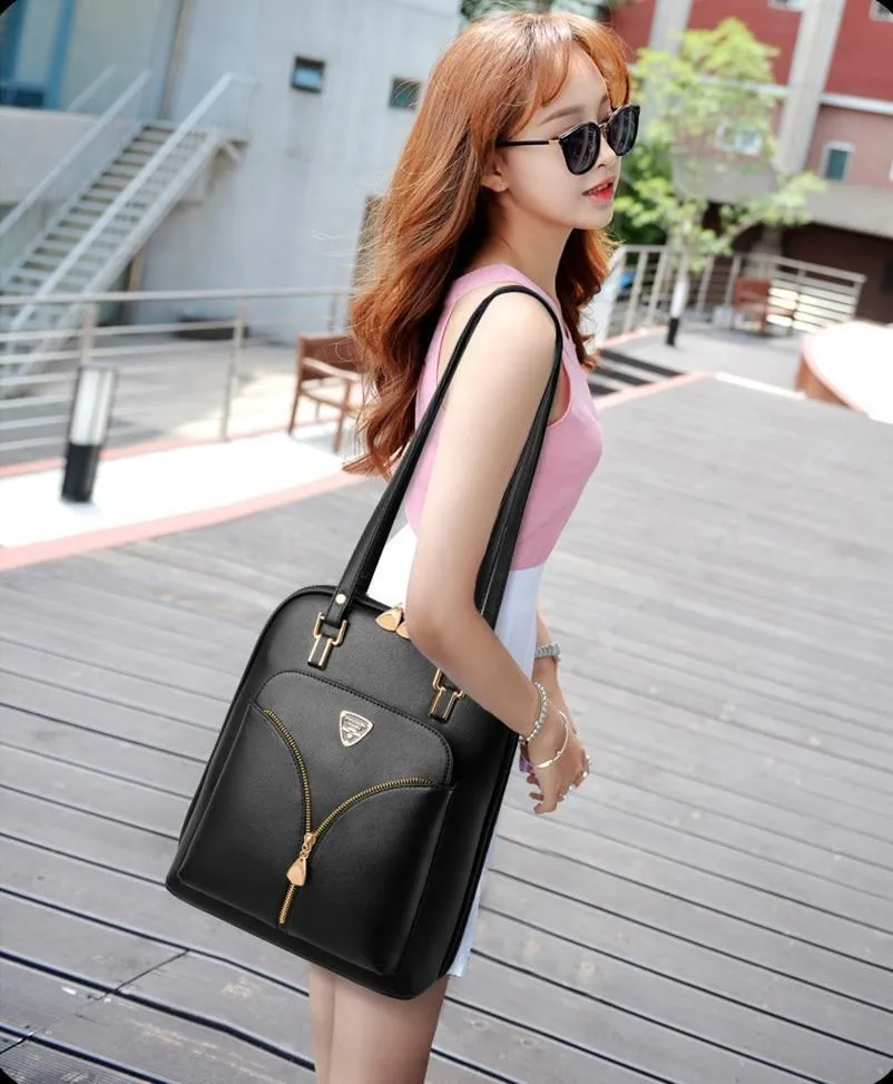 Women's Anti Theft Leather Backpack