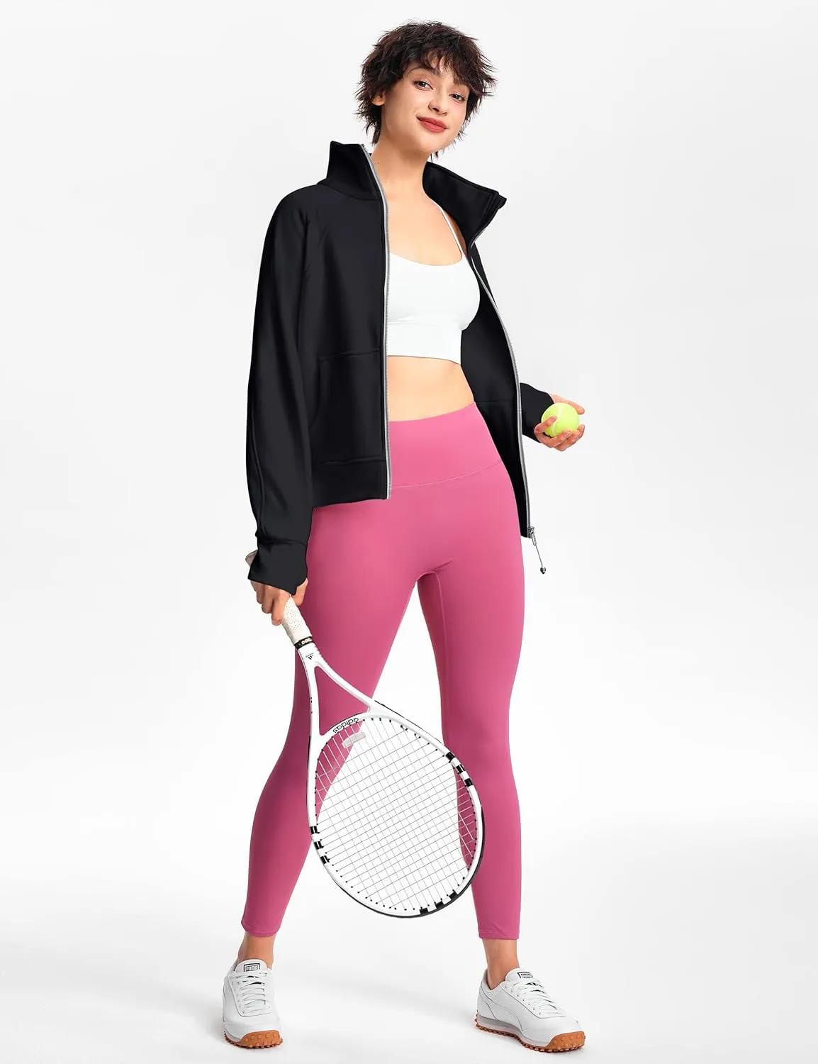 Womens Fleece Lined Half Zip Pullover Cotton Winter Warm Scuba Sweatshirt for Women with Thumbhole Pocket