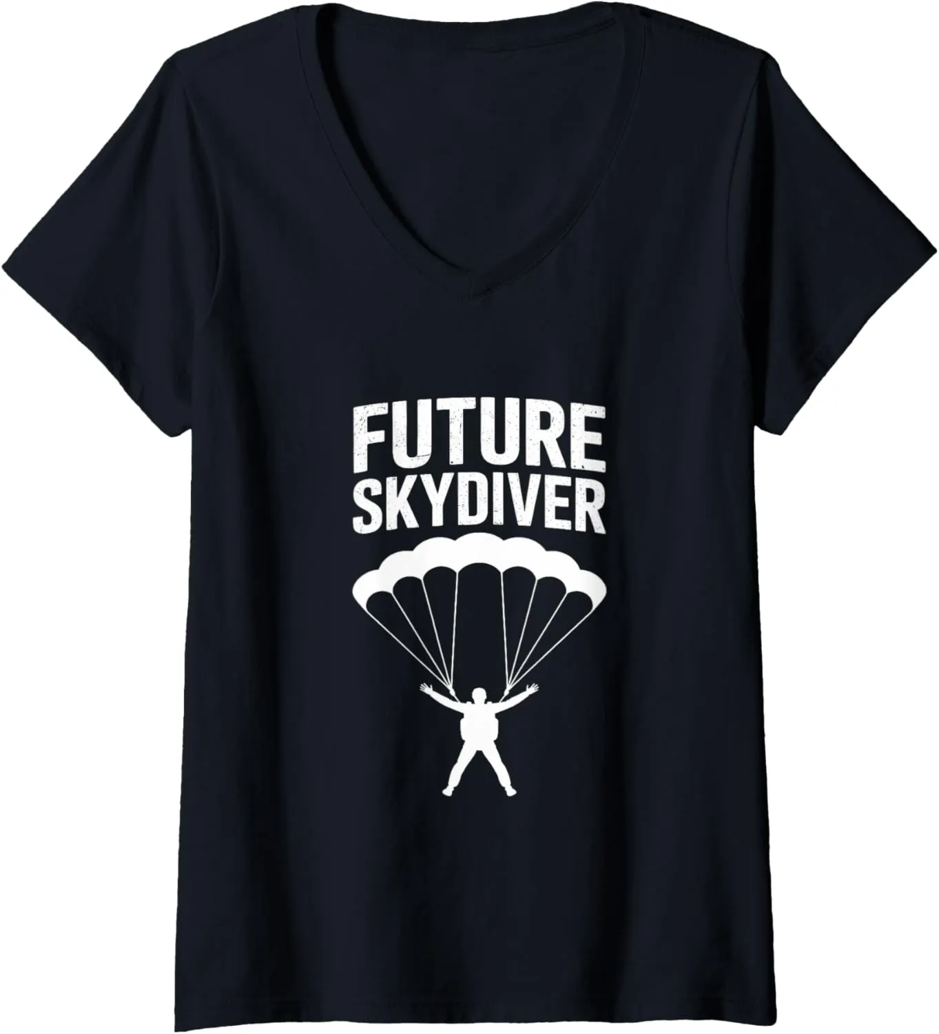 Womens Future Skydiver Parachuting Skydiving V-Neck T-Shirt