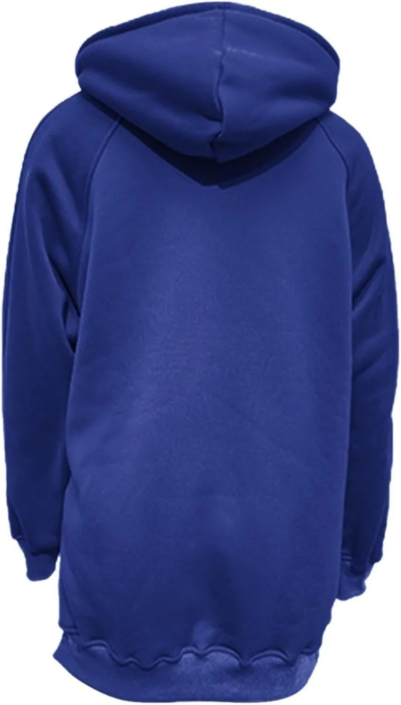 Womens Side Split Oversized Hoodies Sweatshirt Casual Solid Loose Fit Raglan Sleeve Pullover Tops with Kangroo Pocket