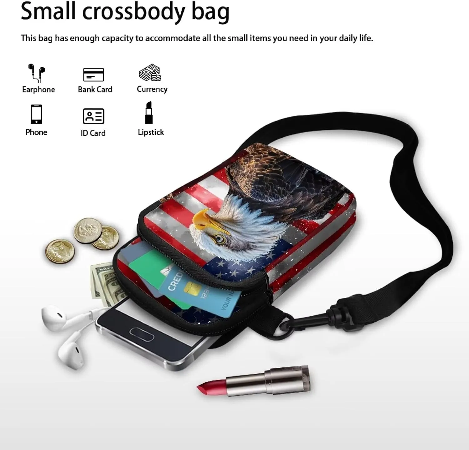 Womens Small Crossbody Bags Custom Cell Phone Purses Travel Pouch Shoulder Bag for Women
