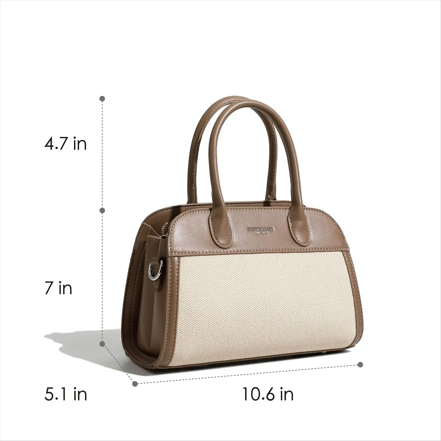 Women's Small Vegan Leather Top Handle Crossbody Satchel Tote Work Bag with Scarf