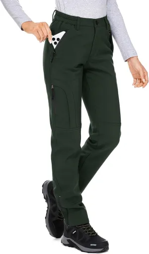 Womens Snow Pants Winter Waterproof Outdoor Soft Shell Fleece Linded Cargo Ski Hiking Pants