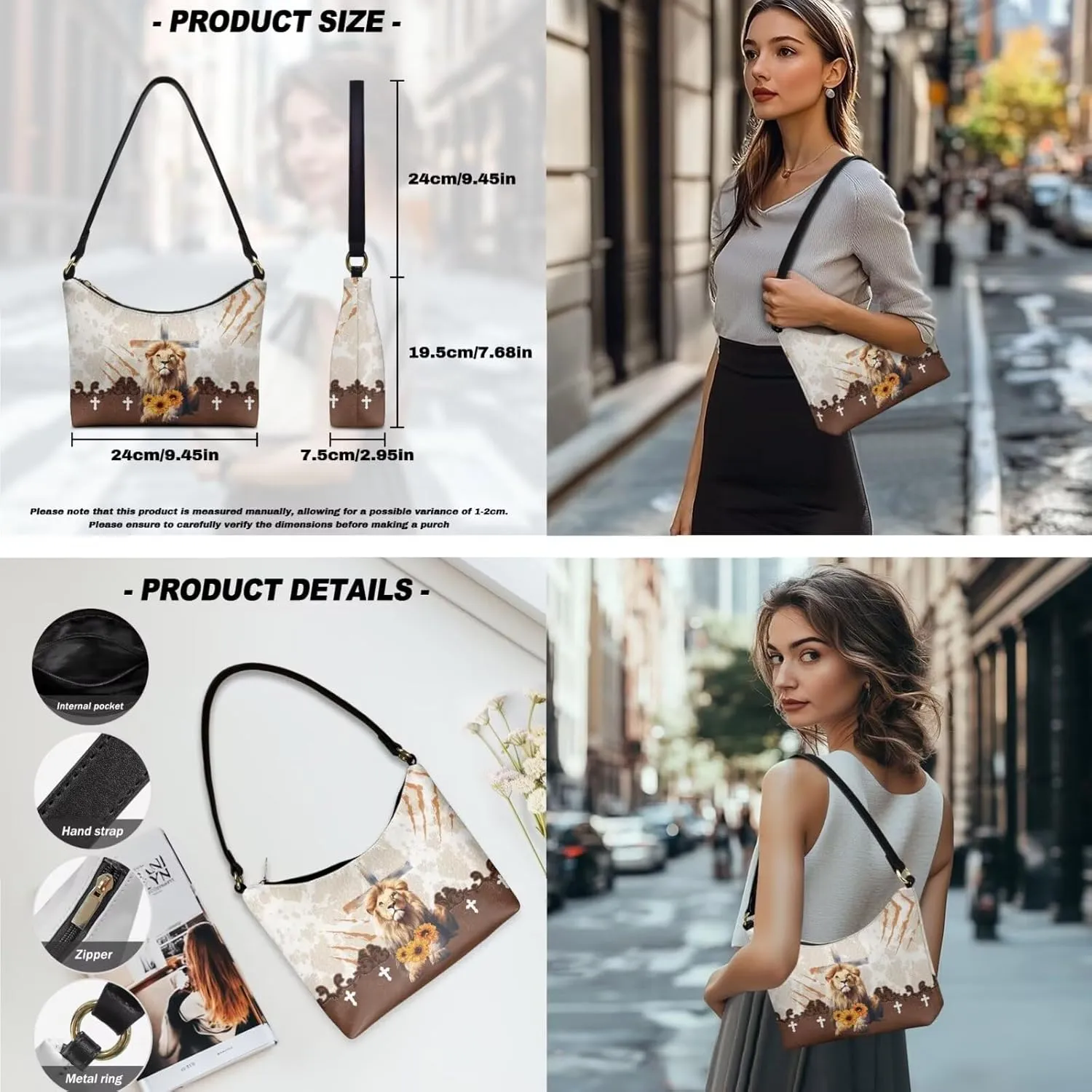 Womens Underarm Purse Top-Handle Shoulder Bag with Wallet Pu Leather Hobo Bag Purse Clutch Handbags