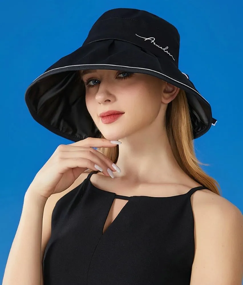 Women's Wide Brim Sun Hats UPF 50  UV Protection Packable Summer Beach Hat Bucket Cap for Travel