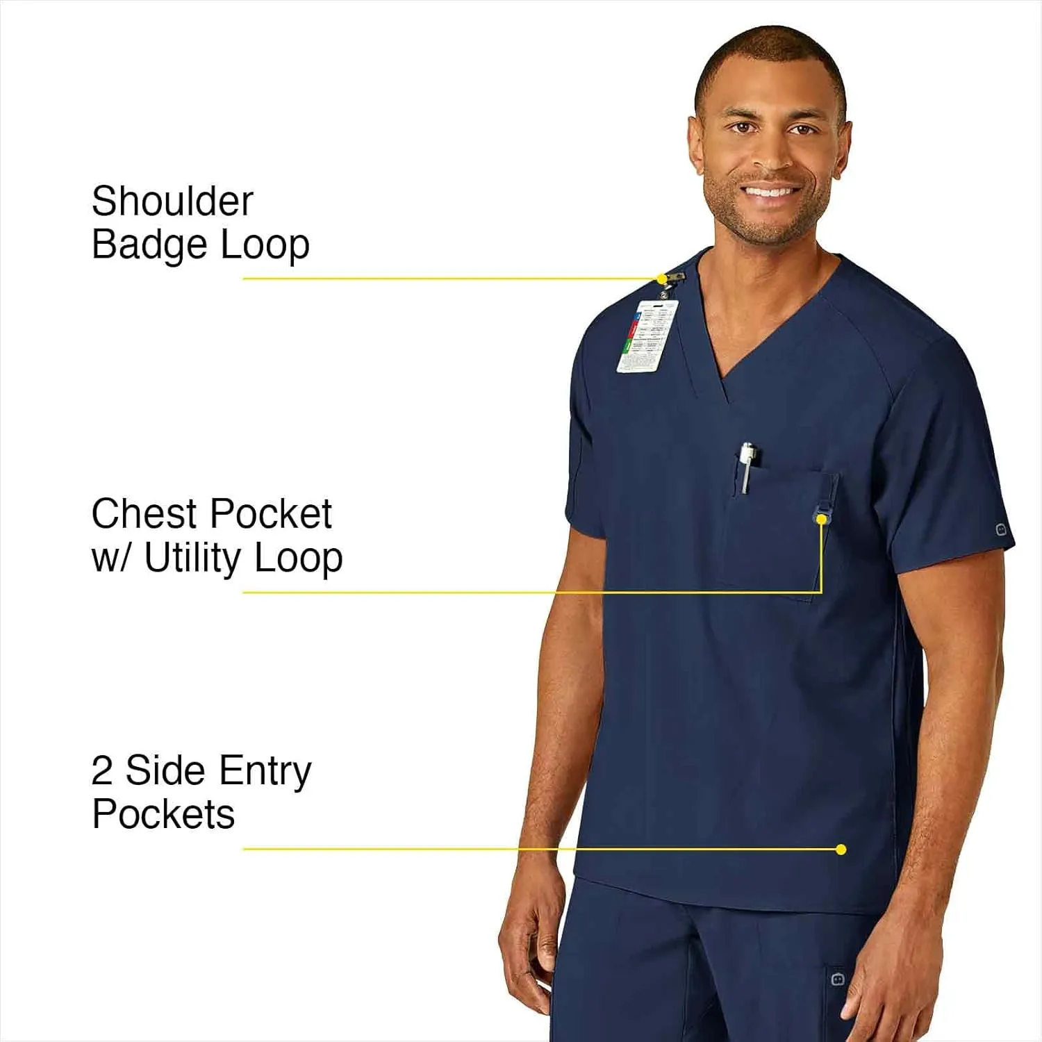 WonderWink Men's V-Neck Top