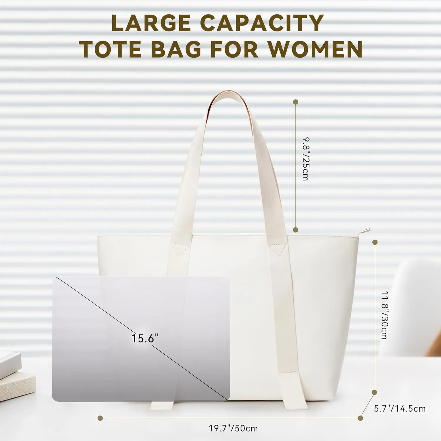 Work Tote Bag for Women Zipper Large Purse Everyday Shoulder Hobo Handbags Shopping Casual Laptop