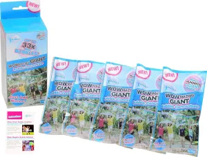 WOWMAZING Big Bubbles Refill - Concentrated Giant Bubble Solution Makes 4 Gallons | 5 Pouches for Kids’ Fun | USA Made