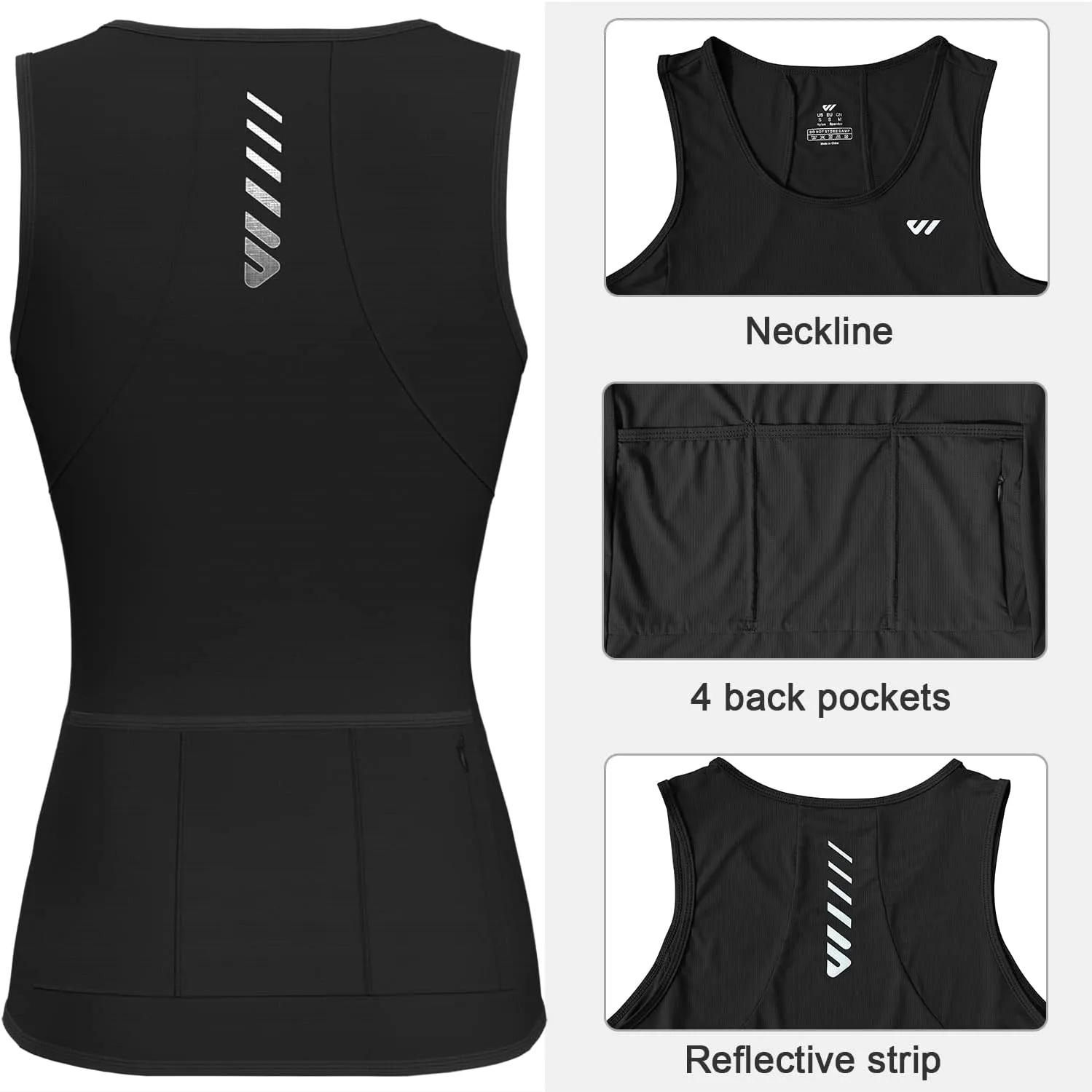 Wulibike Sleeveless Cycling Jersey Women Running Shirts Vest bike top Summer Biking tank Basic Top With Pockets