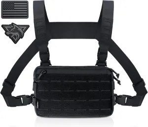 WYNEX Tactical Chest Rig Pack for Men, Running Chest Bag with Front Loop Recon Chest Rigs for Hunting Outdoor EDC