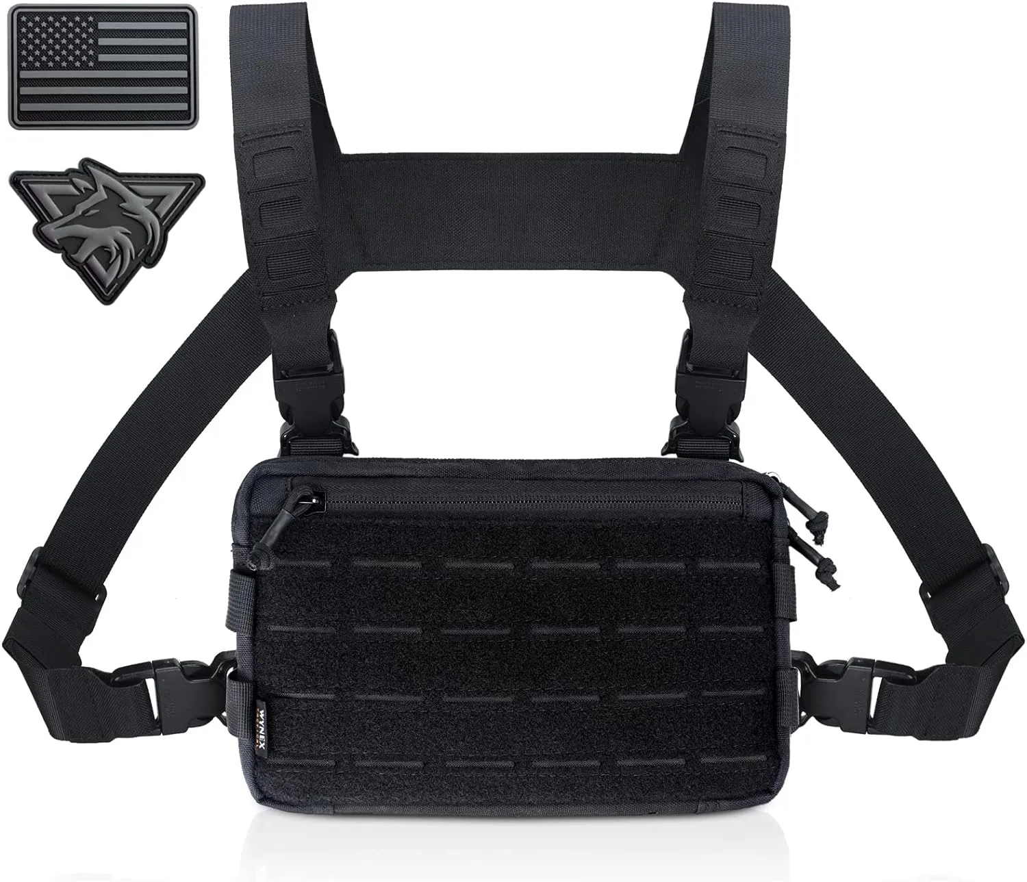 WYNEX Tactical Chest Rig Pack for Men, Running Chest Bag with Front Loop Recon Chest Rigs for Hunting Outdoor EDC