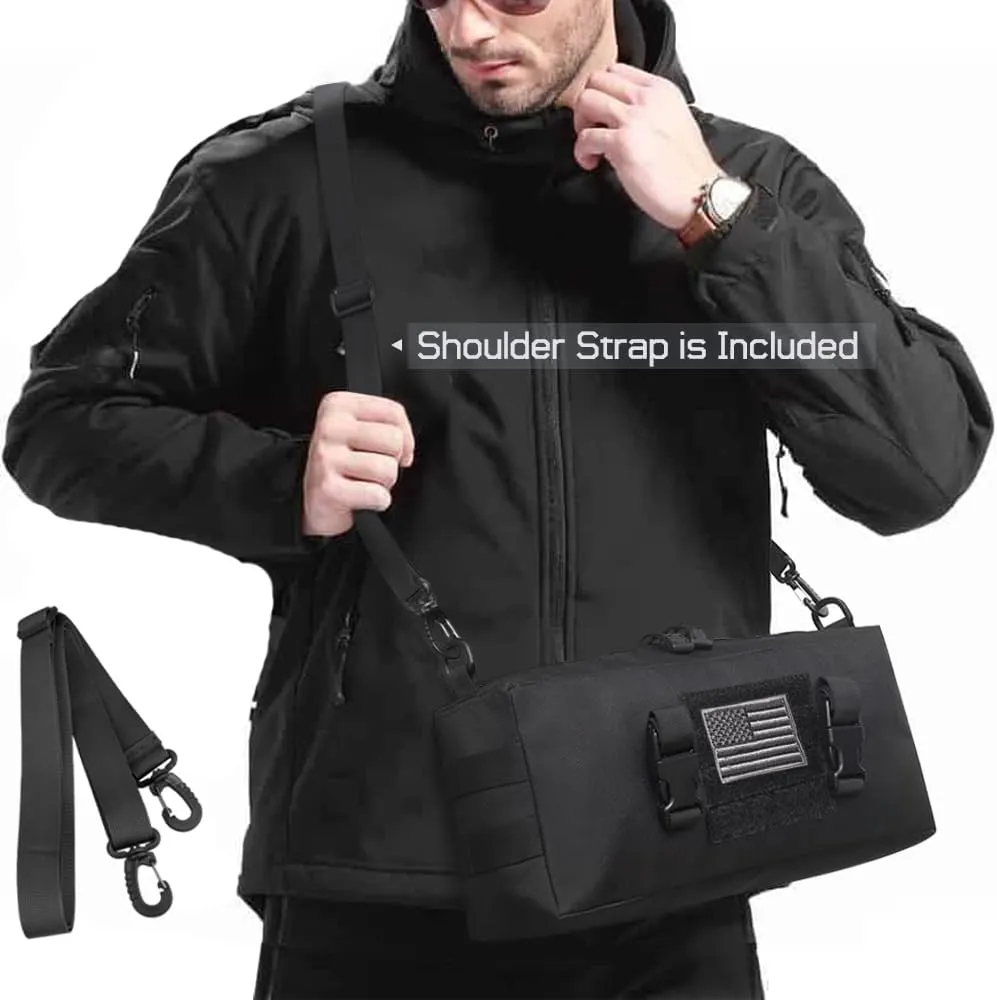 WYNEX Tactical Increment Molle Pouch, Vertical EDC Utility Pouches Sling Bag Military Multi-Purpose Large Capacity with Shoulder Strap Modular Design