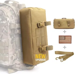 WYNEX Tactical Increment Molle Pouch, Vertical EDC Utility Pouches Sling Bag Military Multi-Purpose Large Capacity with Shoulder Strap Modular Design