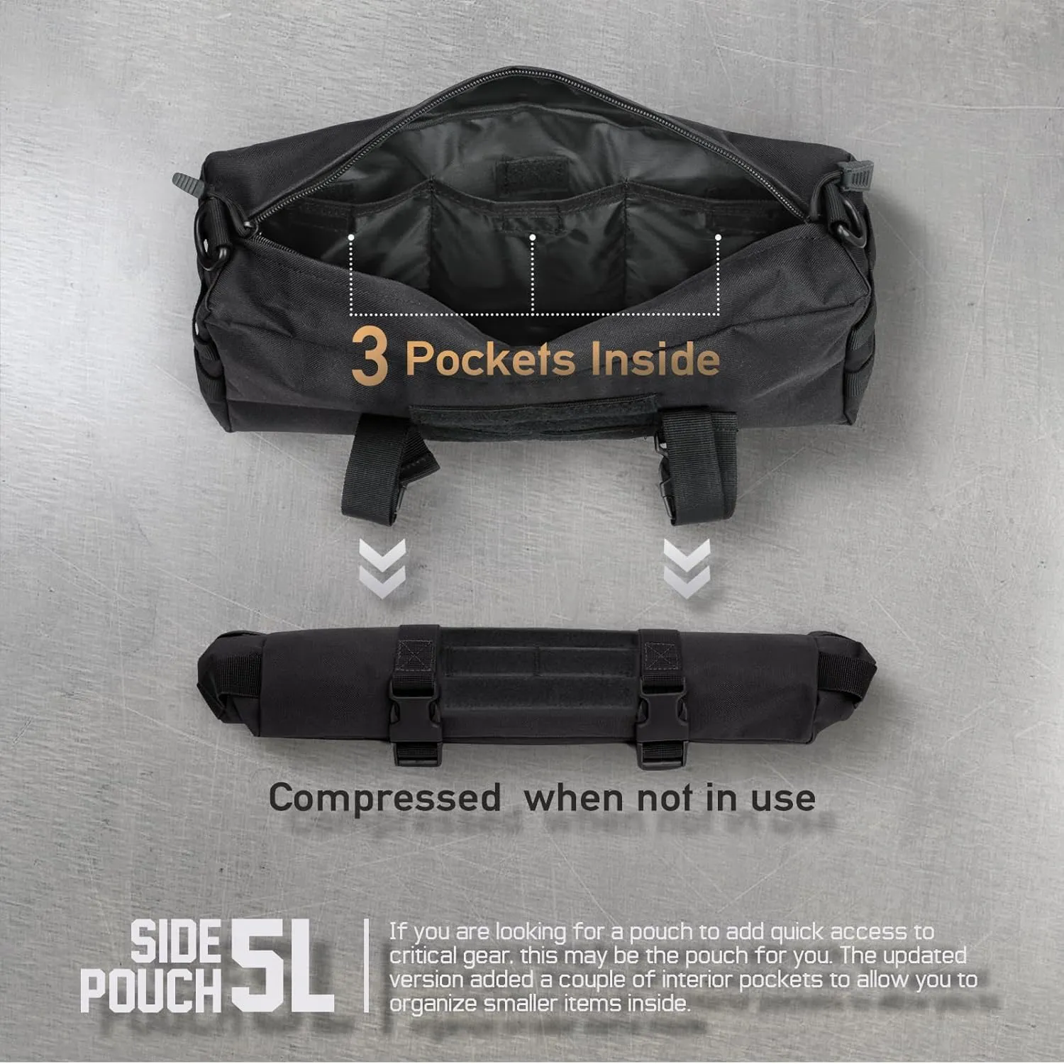 WYNEX Tactical Increment Molle Pouch, Vertical EDC Utility Pouches Sling Bag Military Multi-Purpose Large Capacity with Shoulder Strap Modular Design