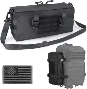 WYNEX Tactical Increment Molle Pouch, Vertical EDC Utility Pouches Sling Bag Military Multi-Purpose Large Capacity with Shoulder Strap Modular Design