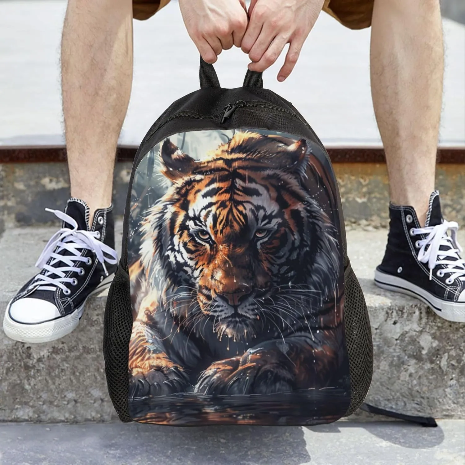 Xerial Crouching Tiger Backpack Waterproof Anti Theft Durable Light Laptop Bag Backpacks For Women Men Travel Gym Backpack