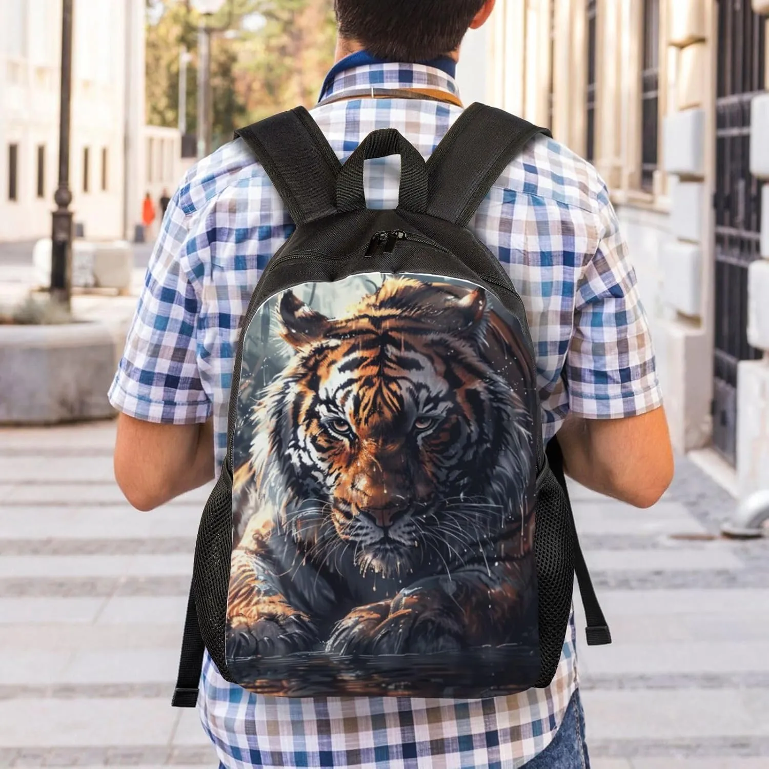 Xerial Crouching Tiger Backpack Waterproof Anti Theft Durable Light Laptop Bag Backpacks For Women Men Travel Gym Backpack