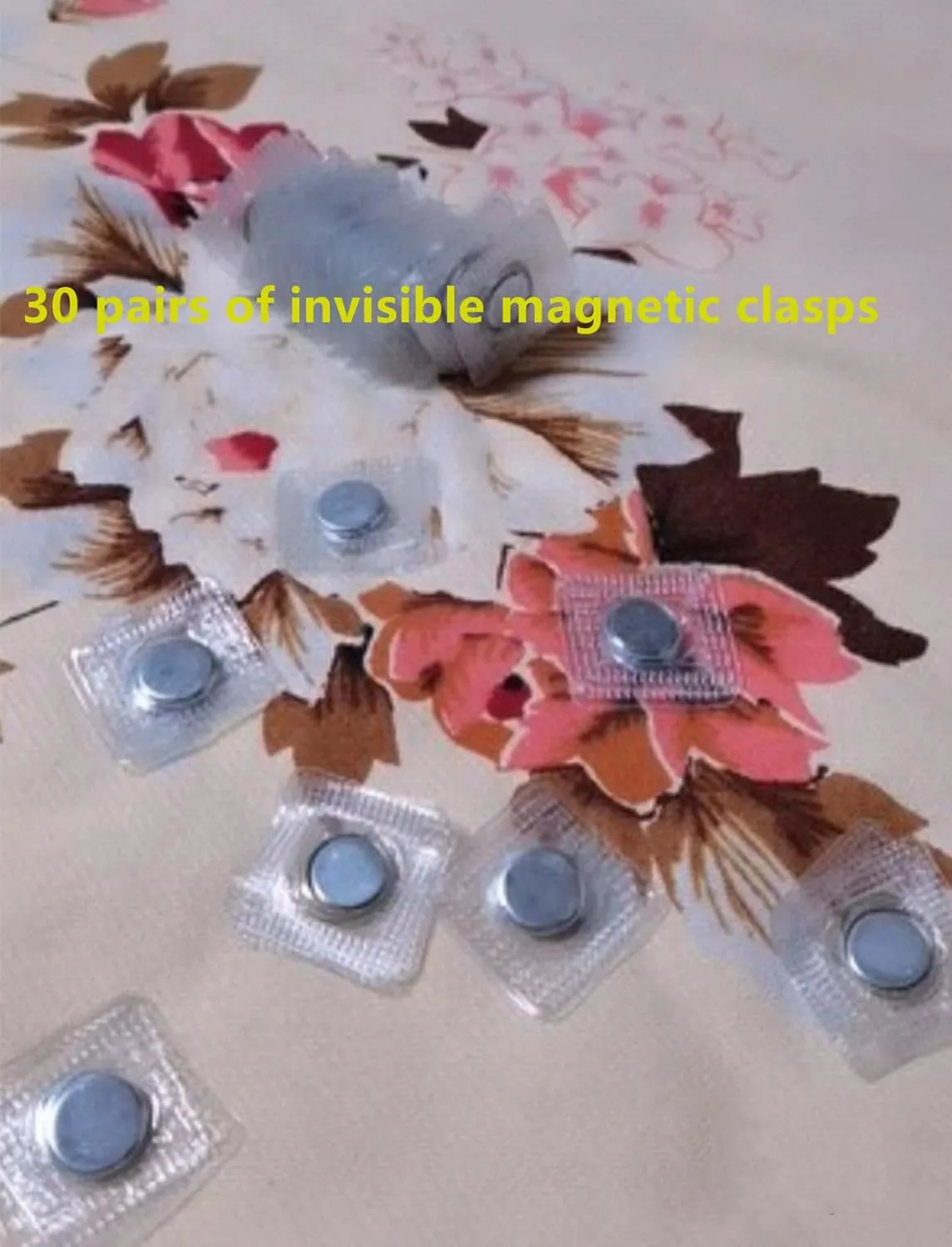 XILEWHZF 30 Pairs Hidden Sew Magnetic Snap, Invisible Hidden Sew in PVC Hidden Purse Closure Fastener Magnetic Snap Magnet Fastener for Handbag Clothing Clasp DIY Craft Sewing Tools(1.18 Inches)
