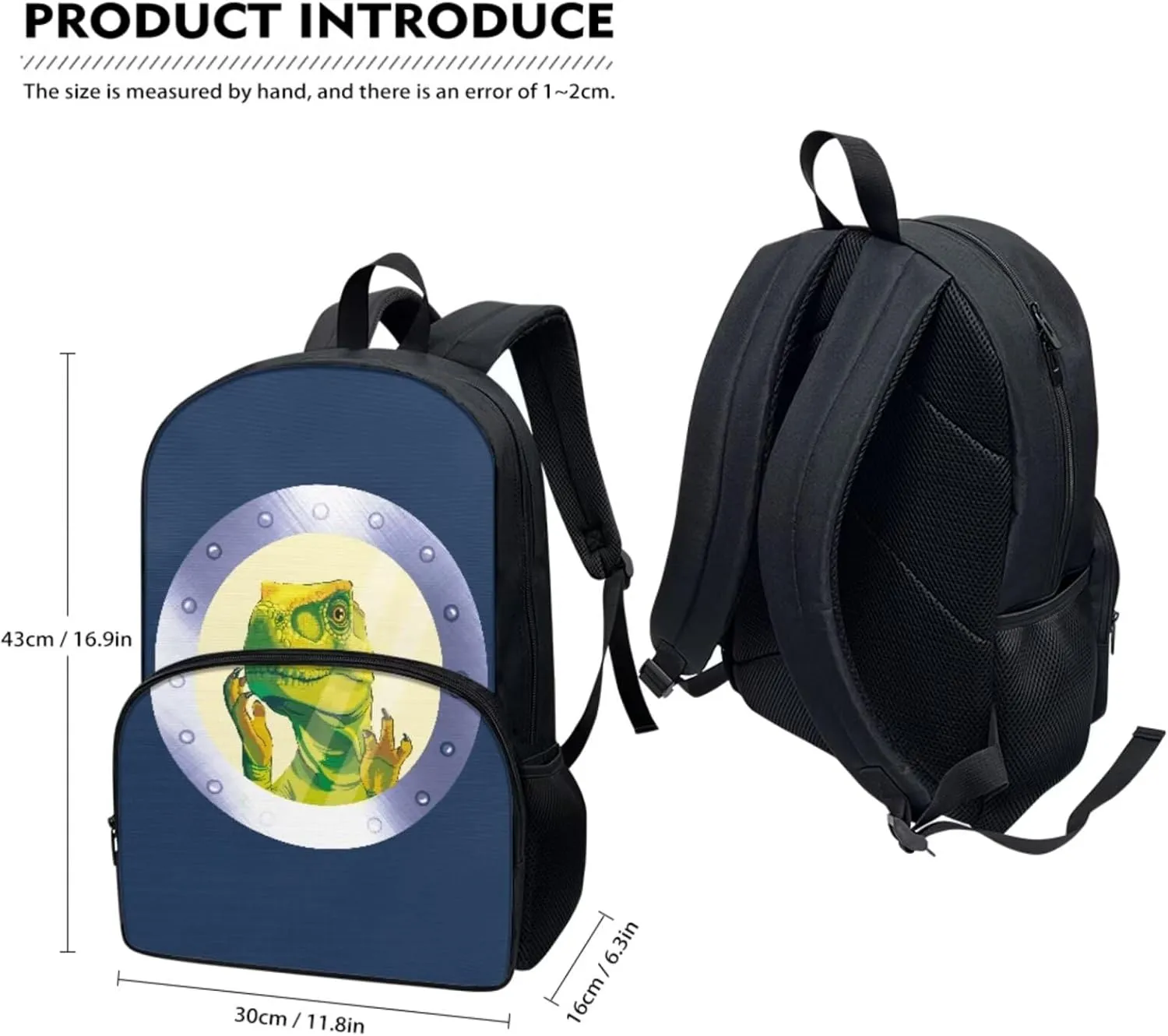 Xoenoiee Cute Dinosaur Pattern Kids Backpack Set for Boys Girls 17in School Backpack & Lunch Bag & Pencil Bag 3 in 1 Set for School Picnic Travel