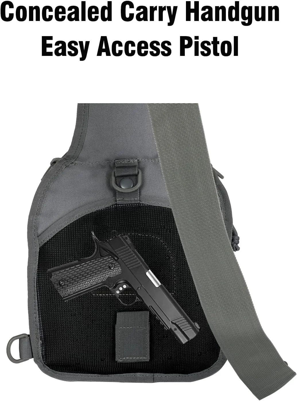 YAKEDA Tactical EDC Backpack Military Sling Backpack Shoulder Bag for Travel,Outdoor,Hiking, (Gray) 10.24 * 8.27 * 4.33 inches