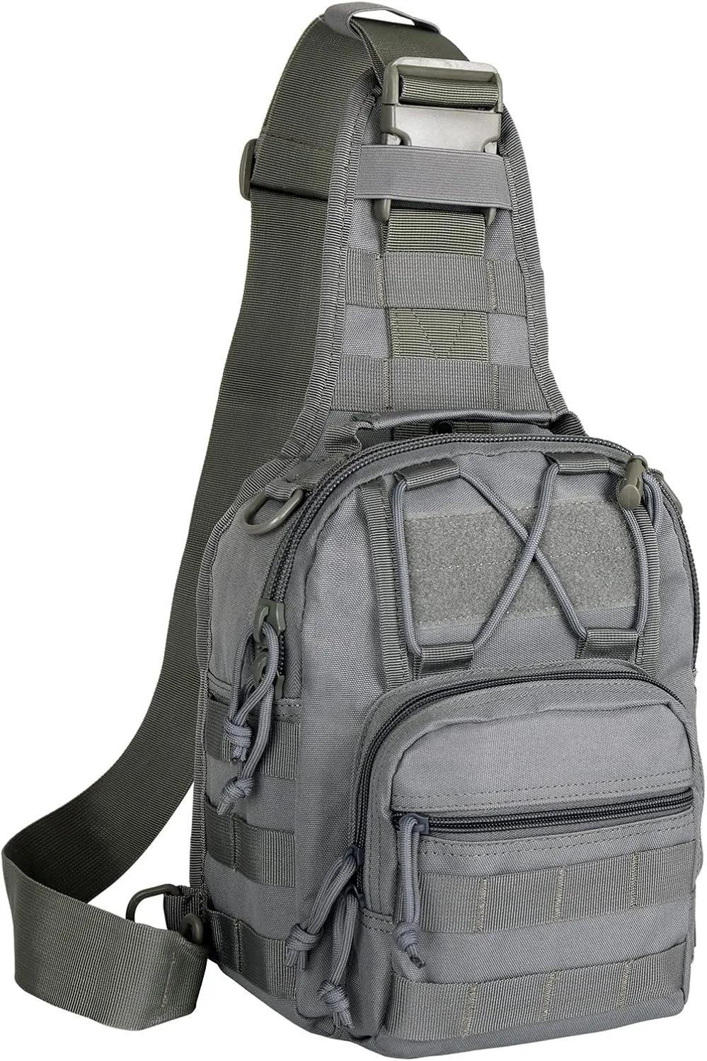 YAKEDA Tactical EDC Backpack Military Sling Backpack Shoulder Bag for Travel,Outdoor,Hiking, (Gray) 10.24 * 8.27 * 4.33 inches