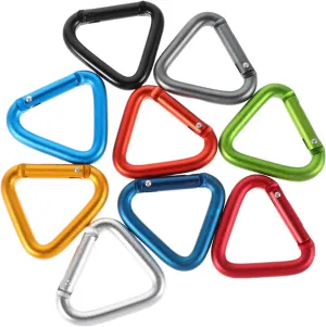 YARNOW 9pcs Heavy Duty Triangular Carabiner Clips Aluminum Spring Snap Hooks for Hiking Camping Keychains and Outdoor Activities Enhanced Grip for Tough Conditions