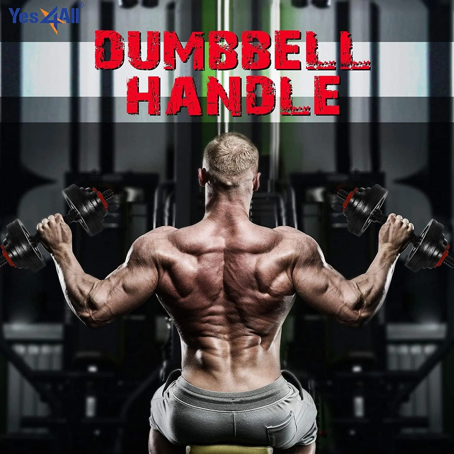 Yes4All Threaded Dumbbell Handles with Collars, Fit 1.15 inch Plates, Dumbbell Bar Connector, Quality Steel Weight Bar