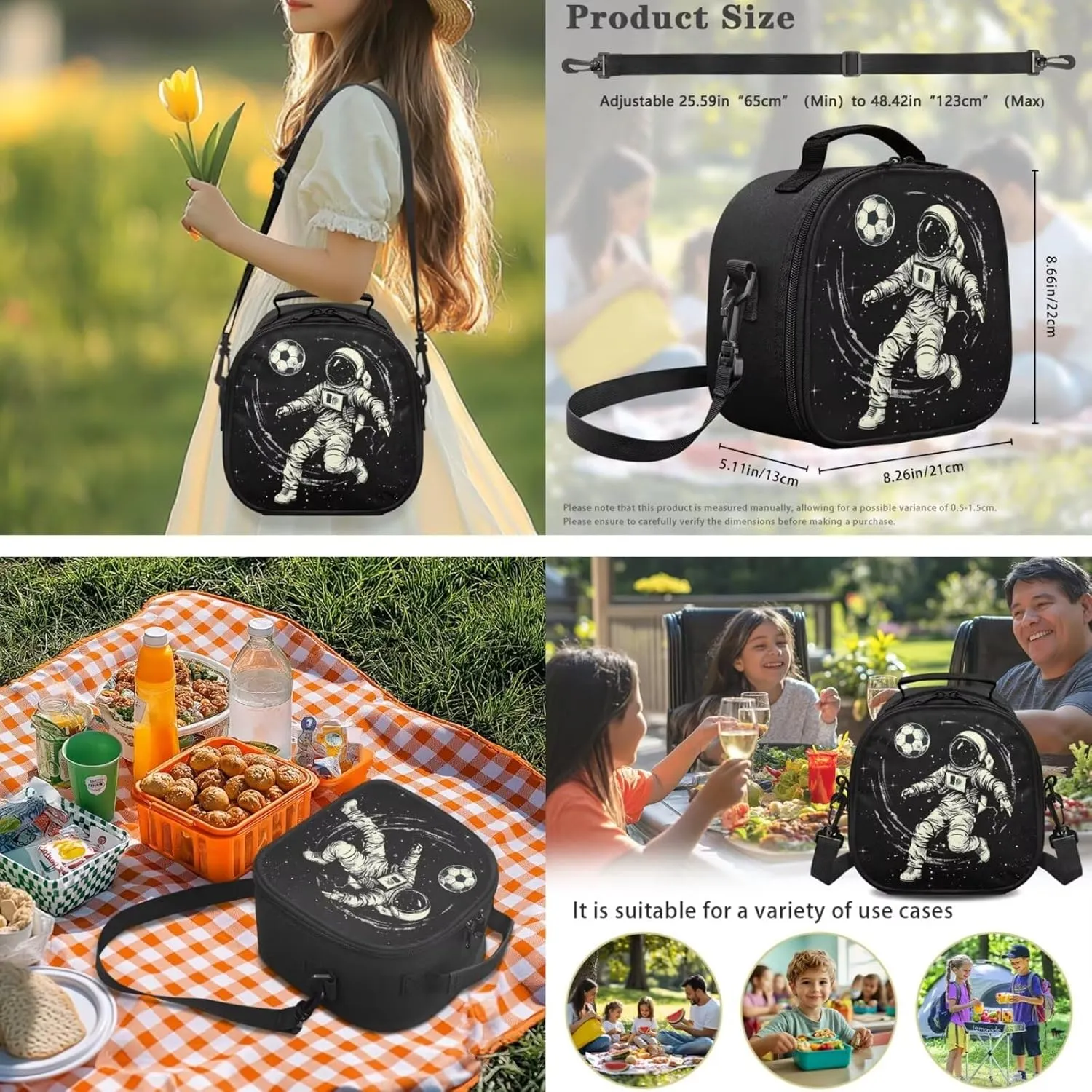 YEXIATODO Elementary School Backpack With Lunch Box Astronaut Soccer Bookbags for 6th Grade Boys Backpack Set 4 in 1 Kindergarten School Book Bag with Side Pocket