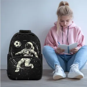 YEXIATODO Elementary School Backpack With Lunch Box Astronaut Soccer Bookbags for 6th Grade Boys Backpack Set 4 in 1 Kindergarten School Book Bag with Side Pocket