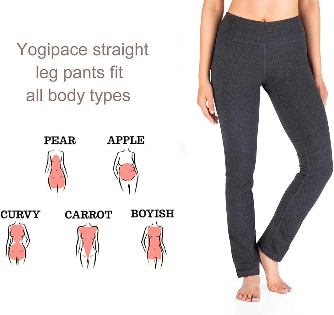 Yogipace 27"/29"/31"/33"/35"/37" Women's Straight Leg Yoga Pants Workout Pants